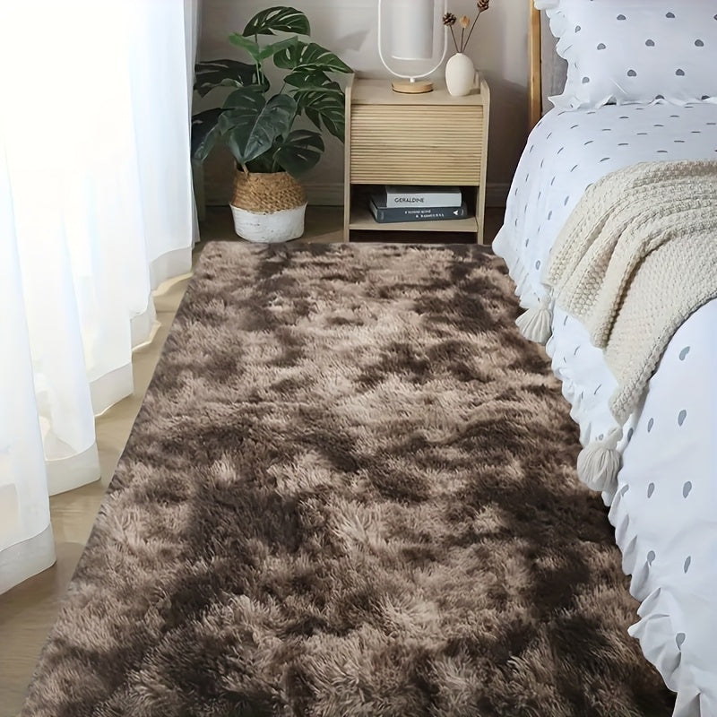 Shaggy Runner Rug Soft Fluffy Area Rug Non-Slip Plush Carpet for Bedroom Hallway Dorm Living Room – Jacquard & Tie-Dye Colors, 2x6 3x5 6x9 8x10 Feet