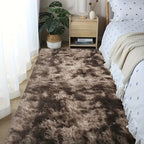 Shaggy Runner Rug Soft Fluffy Area Rug Non-Slip Plush Carpet for Bedroom Hallway Dorm Living Room – Jacquard & Tie-Dye Colors, 2x6 3x5 6x9 8x10 Feet