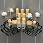 Corner Shower Shelf Wall Mounted Stainless Steel Bathroom Organizer, Multi-Compartment Caddy for Shampoo Conditioner Cosmetics, Anti-Rust Space-Saving Design, Black or White, Modern Shower Storage