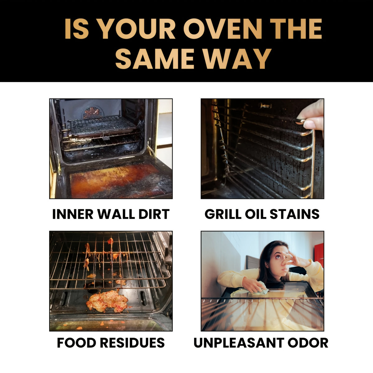 Stove & Oven Foam Cleaner Spray – Heavy-Duty Grease & Old Dirt Remover for Ovens, Grills & Kitchen Surfaces, Citric Acid Formula, Odor Eliminator, Hassle-Free Clean