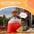 Mini Liquor Bottle Cups with Straw 12.68oz – Reusable Clear Plastic Tequila Bottles for Champagne, Wine & Cocktails | Party Favors & Wedding Drinkware