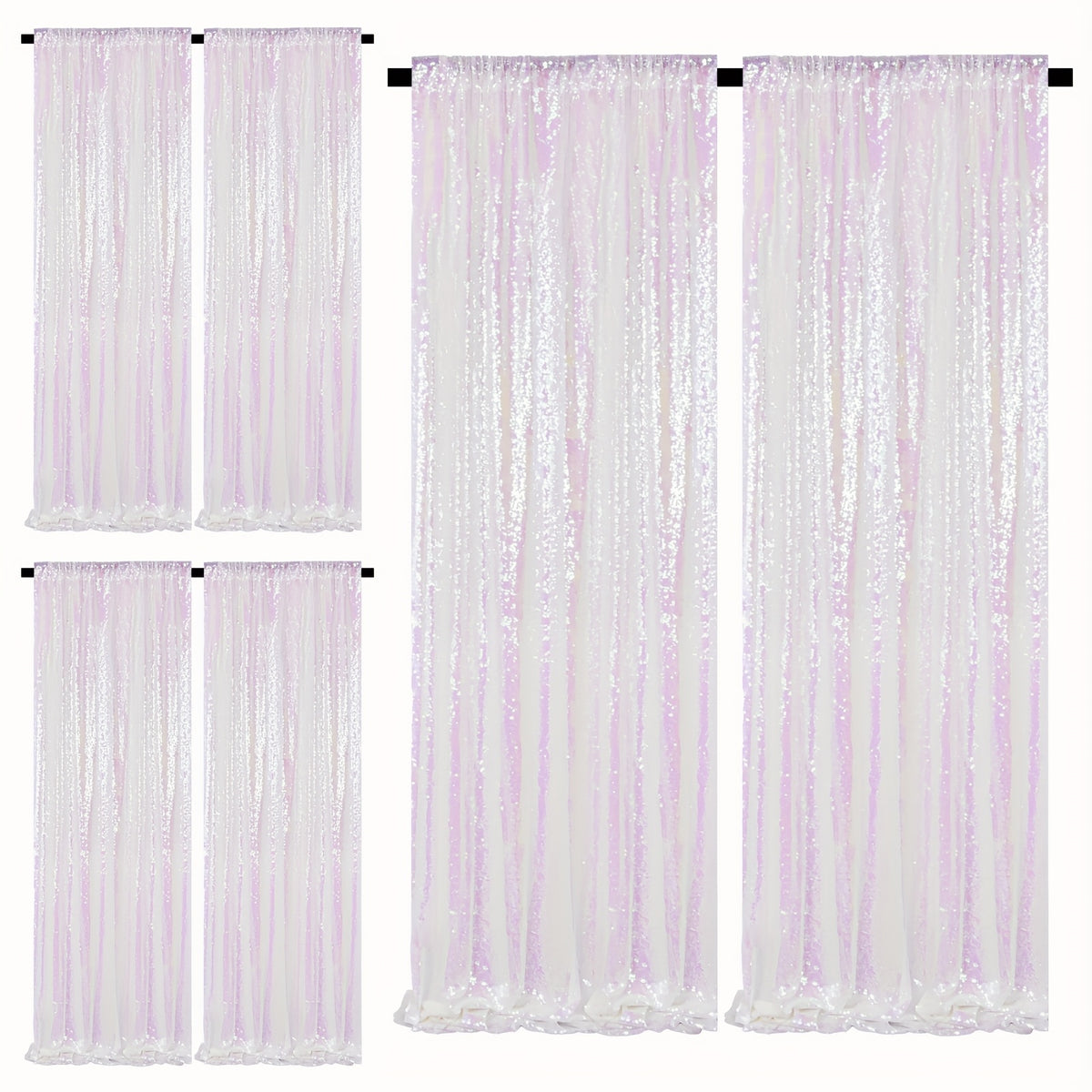 Sequin Backdrop Curtains – Glitter Party & Wedding Background Panels, 2ft×8ft per Panel, 4/6/8 Panel Sets, 29 Colors for Birthday, Stage, Bridal & Event Decor