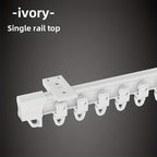 Flexible Bendable Curtain Track Rail System with Metal Hooks – Adjustable Window & Shower Curtain Rod for Bedroom & Bathroom | White | 4 Sizes