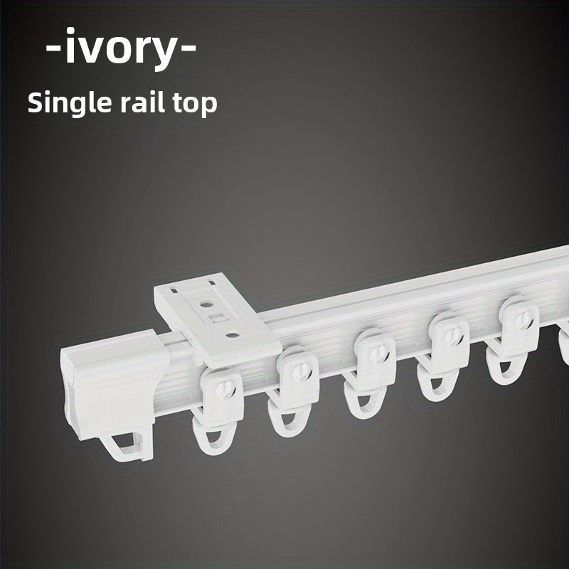 Flexible Bendable Curtain Track Rail System with Metal Hooks – Adjustable Window & Shower Curtain Rod for Bedroom & Bathroom | White | 4 Sizes