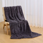 Geometric Pattern Throw Blanket Soft Fluffy Cozy Warm 3D Design Blanket for Couch Sofa Bed Camping Travel Lightweight Flannel Blanket White Blue Grey Multiple Sizes