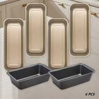 Golden Loaf Pan Set - 4 or 8 Piece, 33cm/12.99 Inch Nonstick Bread Pan for Oven Baking, Pound Cake, Toast & Holiday Baking, Bundle Options with Bread Box, Baking Pan & Cooling Rack