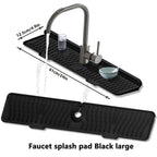 Silicone Sink Drying Mat & Faucet Splash Pad with Sponge Holder – Wave Pattern, 5° Drainage Slope, Heat-Resistant, 3 Sizes & 3 Colors for Kitchen & Bathroom Counter