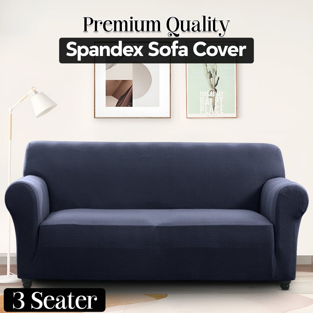 Plush Thick Spandex Sofa Cover Elastic Bottom – Soft Stretchable Couch Slipcover, Non-Slip, Machine Washable, 6 Colors, 2/3 Seater, Living Room Apartment Office Home Decor