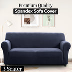 Plush Thick Spandex Sofa Cover Elastic Bottom – Soft Stretchable Couch Slipcover, Non-Slip, Machine Washable, 6 Colors, 2/3 Seater, Living Room Apartment Office Home Decor