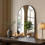 Arched Bathroom Mirror Wall Mounted Metal Frame Vanity Makeup Mirror in Gold or Black – 22x30, 24x36, 26x38 Inch for Bathroom Bedroom Entryway & Living Room