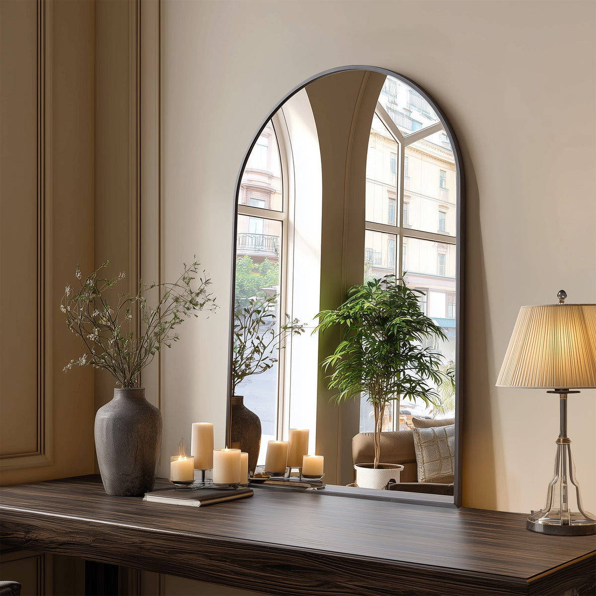 Arched Bathroom Mirror Wall Mounted Metal Frame Vanity Makeup Mirror in Gold or Black – 22x30, 24x36, 26x38 Inch for Bathroom Bedroom Entryway & Living Room