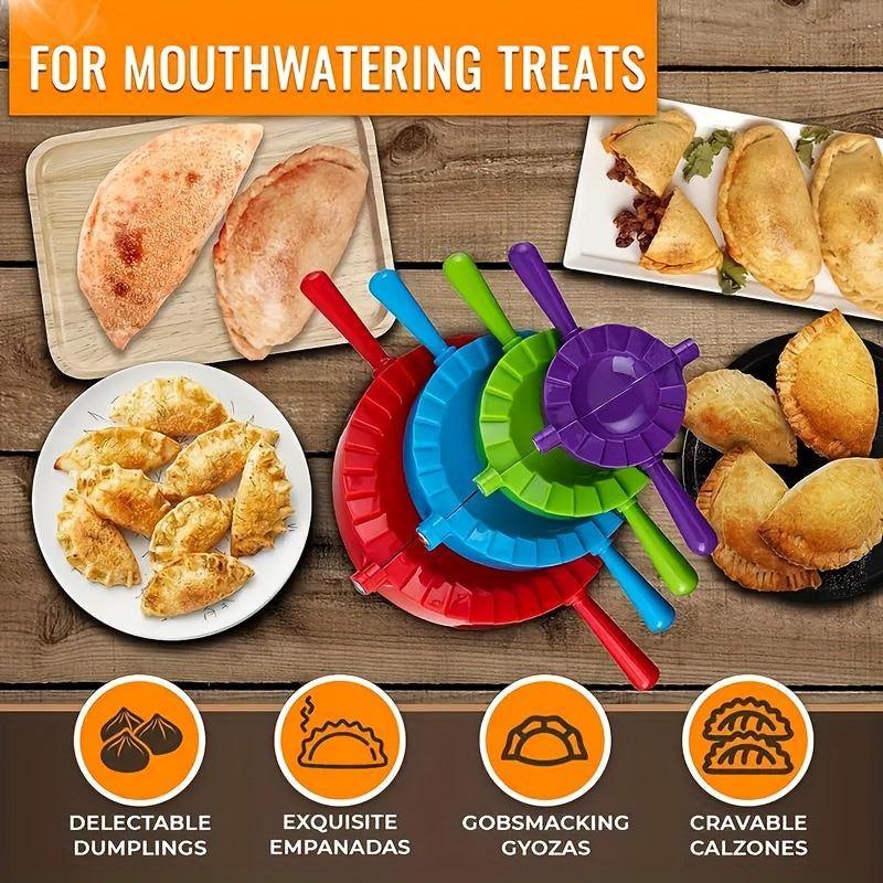 Dumpling Maker Mold Set of 4 Sizes - Dough Press for Dumplings, Wontons, Potstickers, Pies & Empanadas, Dumpling Making Tool Kit for Homemade Dumplings