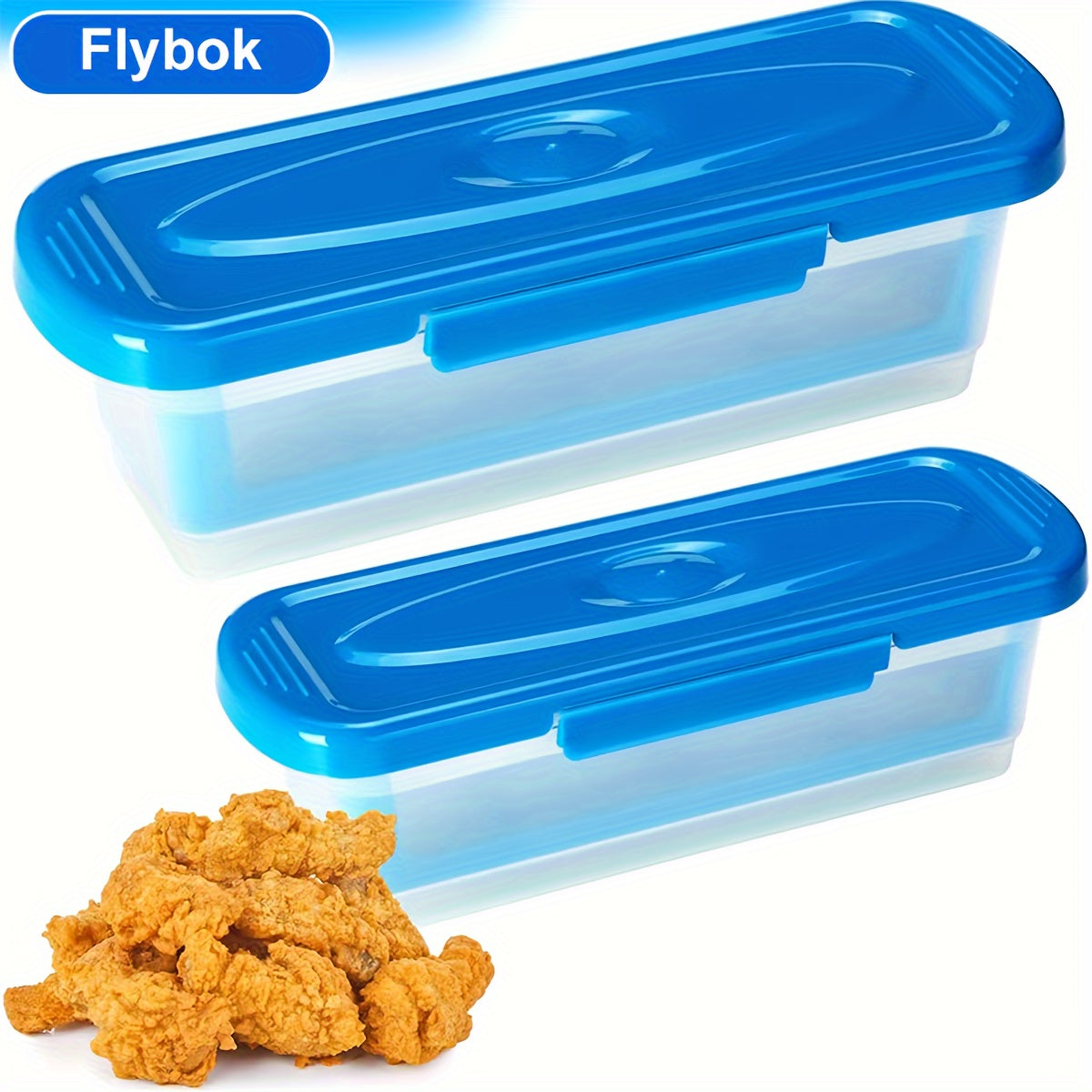 Batter Shaker Bowl with Lid 2-Piece Set for Breading and Seasoning - Flour Coating Bowl for Fried Chicken, Fish, Onion Rings & Crispy Fried Foods