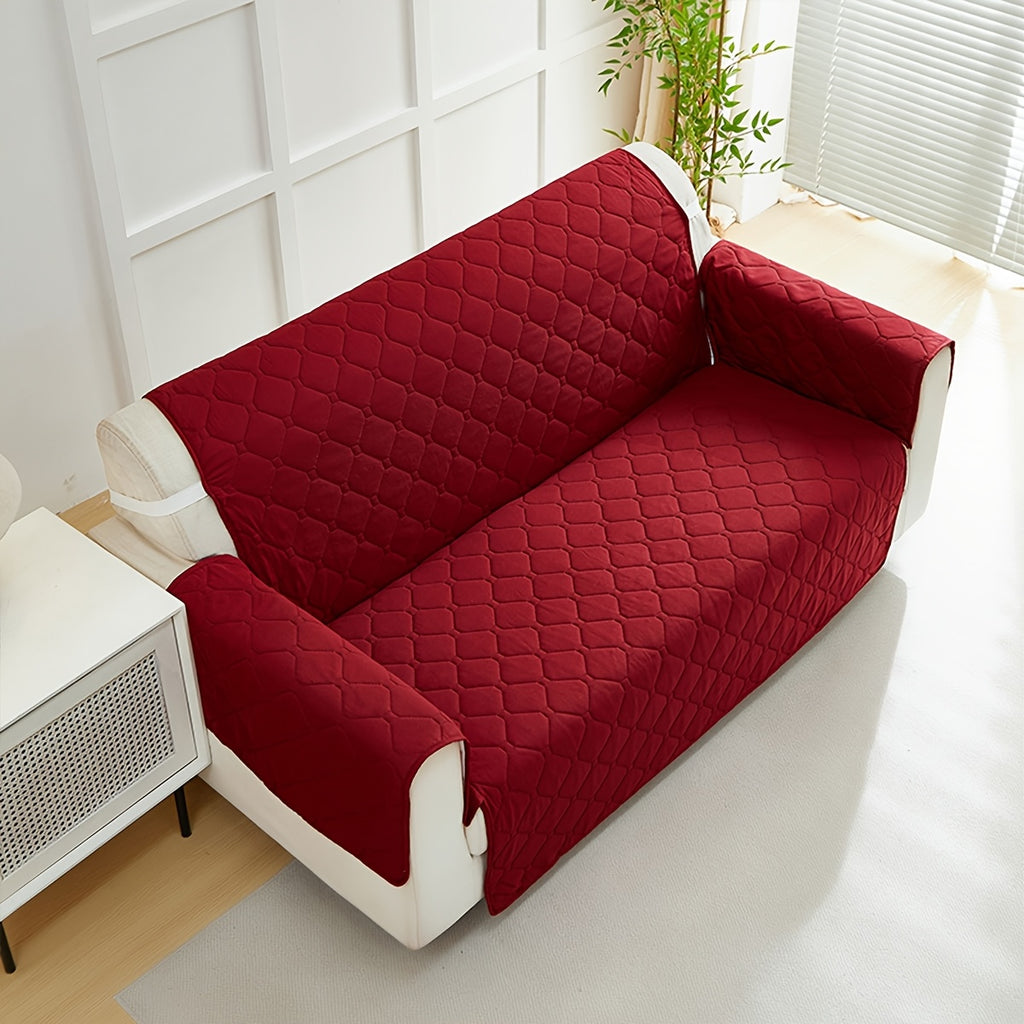 Stretch Sofa Slipcover Non-Slip Elastic All Season Dust Proof Cat Scratch Protector - Durable Couch Cover Living Room 1 2 3 Seater 4 Colors