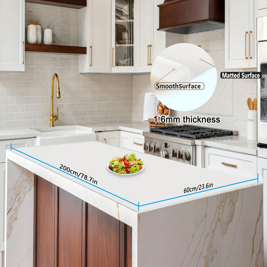 Silicone Kitchen Counter Mat Extra Large, Nonslip Heat Resistant Countertop Protector, Nonstick Waterproof Craft Mat & Table Placemat, Multi-Size in Gray, Black & Translucent