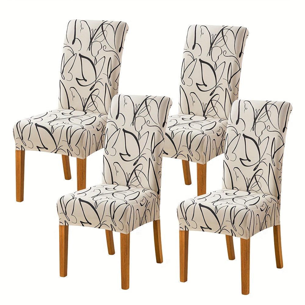 Spandex Stretch Dining Chair Covers Slipcovers Set of 4 & 6 – Removable Washable Parsons Chair Protector for Dining Room, Kitchen, Hotel, Wedding Ceremony, Banquet