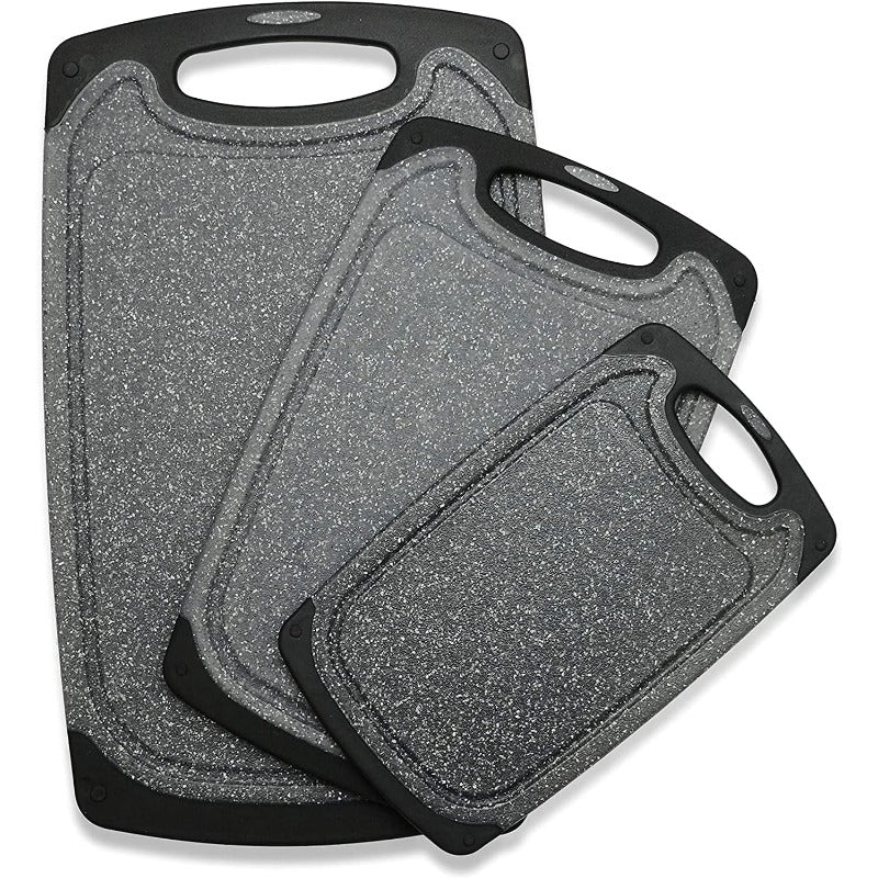 Cutting Board Set 3pcs, Non-Slip Kitchen Chopping Boards with Juice Groove, Dishwasher Safe, Durable BPA-Free Boards for Meat, Vegetables & Fruit, Kitchen Essential & Great Housewarming Gift