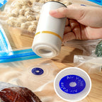 Portable USB Rechargeable Vacuum Sealer Kit with 9 Reusable Bags | Mini Electric Vacuum Pump for Food Storage, Meal Prep & Sous Vide | 3 Bag Sizes Included