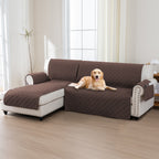 L-Shaped Sectional Sofa Cover 100% Liquid-Resistant Couch Slipcover with Non-Slip Straps for Dogs Cats Pets Left Right Chaise