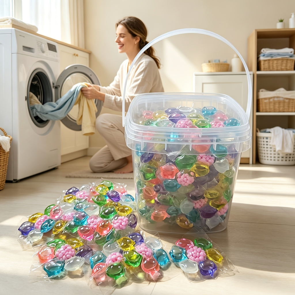 7-in-1 Laundry Beads Concentrated Scented Pods Long-Lasting Fragrance Deep Clean Stain Removal Soft Anti-Static Water Soluble 300g 400g 730g
