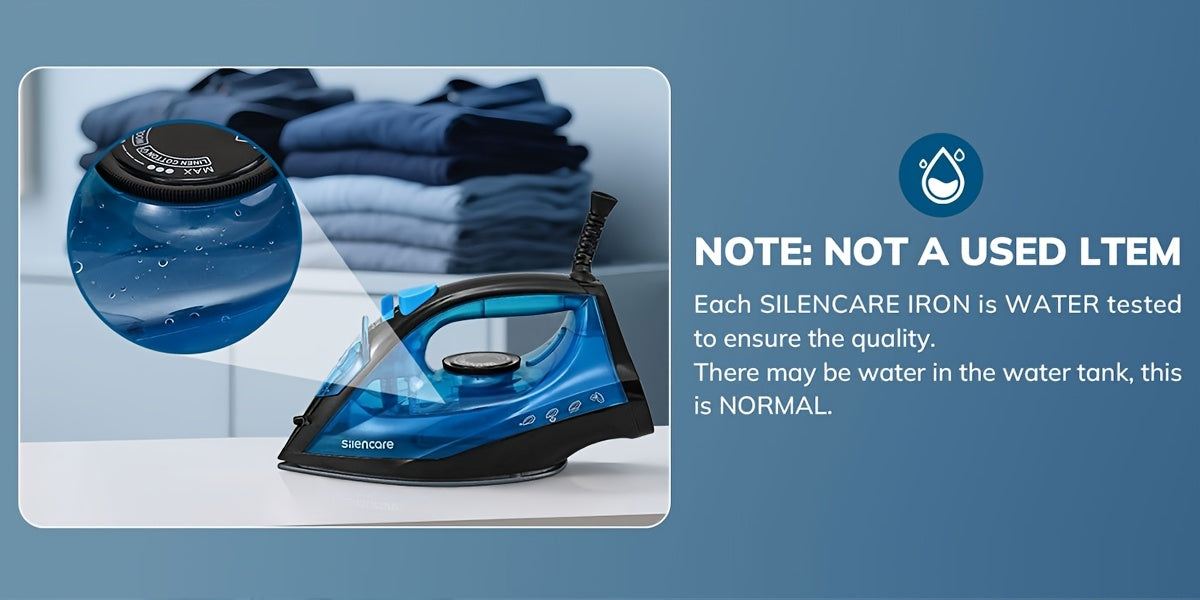 Clothes Steamer Handheld Garment Steamer Non-Stick Plate High Pressure Anti-Calc Fast Heating Adjustable Temperature Dry Wet Travel Essential Blue