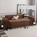 Sofa Cover Short Plush Couch Protector for 2 3 4 Seater - Machine Washable Pet Friendly Furniture Protector Slipcover All Season Thick Cushion Cover in Light Grey Deep Gray Coffee Burgundy Off White