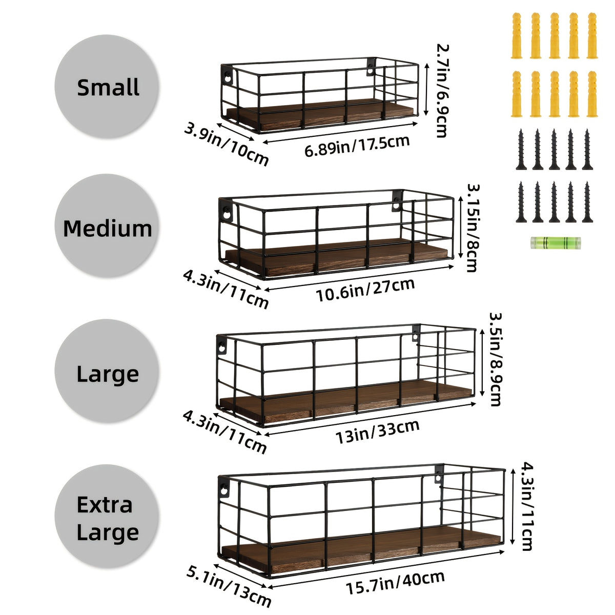 Floating Wall Shelves Set of 4/6 Pcs, Multi-Size Wall Mounted Storage Rack for Bathroom, Bedroom, Living Room, Kitchen, Wall Vanity Shelf, Home Storage Organizer & Decor Display, Room Decoration