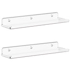 Floating Wall Shelf 15 Inch Transparent Acrylic – Clear Wall-Mounted Display Shelf for Books, Vinyl Records, Photos & Decor | Space-Saving Storage Organizer for Bedroom, Living Room, Bathroom & Kitchen