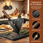 Professional Kitchen Knife Set Ultra-Sharp Stainless Steel with Knife Block & Gift Box – Chef’s Knife, Peeling Knife, Utility Knife & Scissors, Ergonomic Kitchen Gift for Family