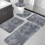 Soft Velvet Bath Rug Set Non-Slip Water Absorbent Machine Washable Bathroom Mat 3 4 5 6 Piece Sets Multiple Colors