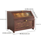 Wooden Bread Box Large Double Layer Flip Top with Golden Trim - Countertop Bread Storage Container for Kitchen Organization, Keeps Bread Fresh, 4 Colors, Great Housewarming Gift
