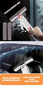 Mini Sponge Mop Set of 2 Adjustable Handle 4 Reusable Heads Self Squeezing Super Absorbent Portable Cleaner for Bathroom Kitchen Car Window Glass Home Office
