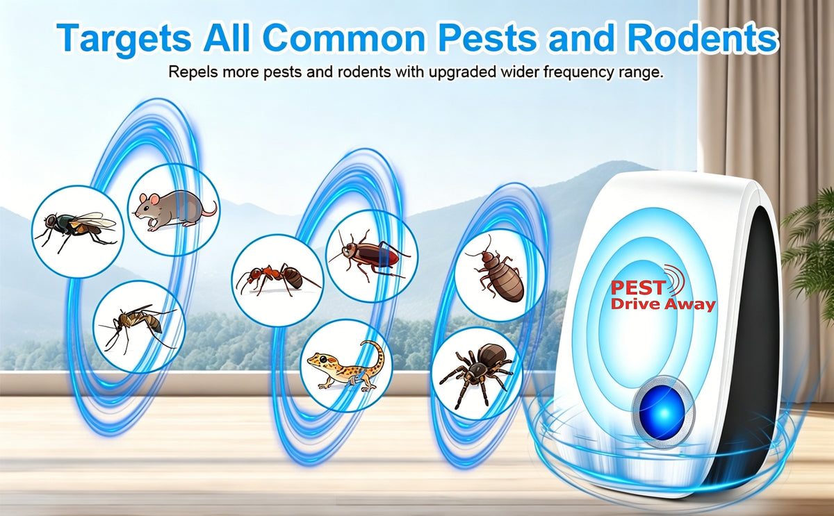 Ultrasonic Pest Control Device 2026 Upgraded Plug-In Repeller for Mosquitoes Mice Cockroaches Ants Spiders Fleas Chemical-Free Indoor Pest Repellent for Home Kitchen Office 4 6 8 Pack