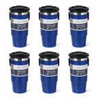 30oz Stainless Steel Insulated Tumbler 6-Pack with Handle, Lid & Straw – Double Wall Vacuum Travel Cups, Colorful Gift Set for Coffee, Cold Drinks & Daily Use | Black, Red, White & More