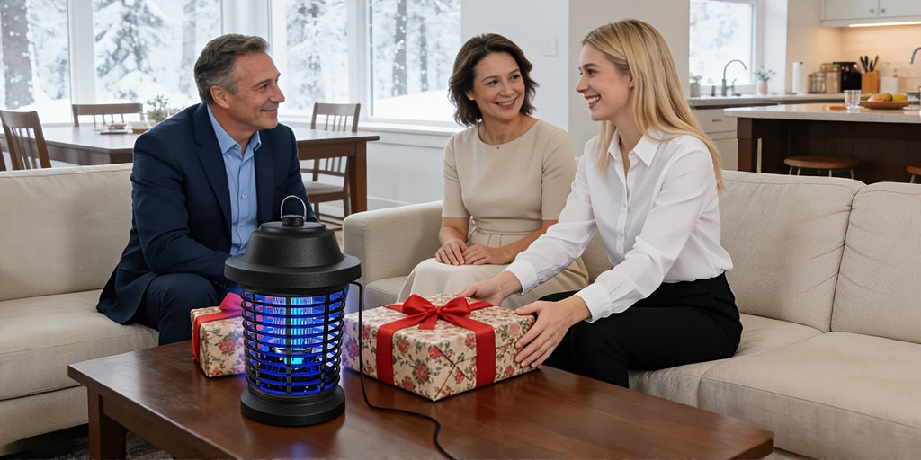 Bug Zapper Electric Mosquito Zapper Fly Trap Lamp 4000 Sq Ft Coverage 1000V Power Grid Easy Clean Removable Tray Indoor Outdoor Insect Killer Gift for Family
