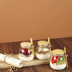 4-Pack 11.96oz Glass Meal Prep Jars with Lids & Spoons – Overnight Oats, Chia Pudding, Yogurt & Salad Containers