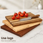 Acacia Wood Cutting Board Set 3-Piece with Stand – Book-Shaped Decorative Chopping Boards for Vegetables, Cheese, Bread & Meat, Kitchen Gift Set