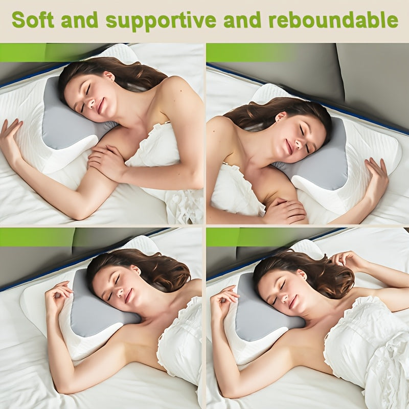 Memory Foam Cervical Support Pillow – Slow Rebound Breathable Arch Pillow for All Sleeping Positions, Neck & Spine Relief, Soft Multifunctional Bed Pillow & Family Gift