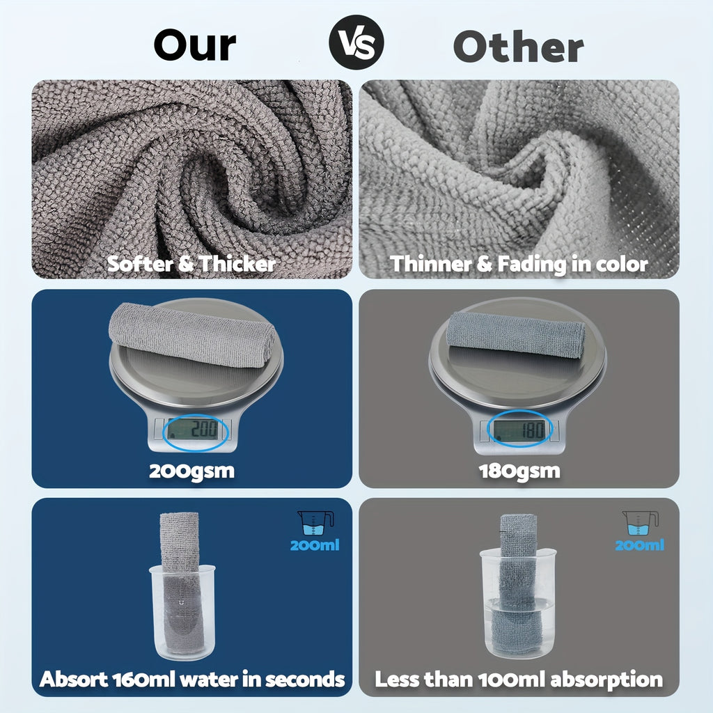 Microfiber Cleaning Cloths 100 Pack, Washable Reusable Tear-Away Towel Roll, 12x12 Absorbent Rags for Kitchen Bathroom Car House Dishcloths