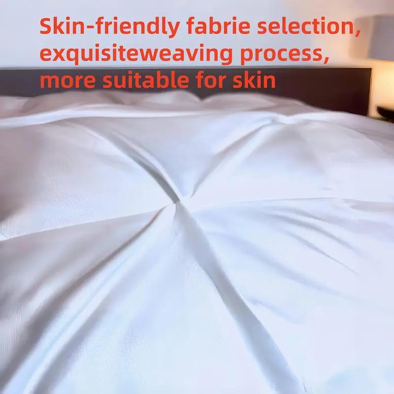 Hotel Quality Bed Pillows - Luxury Soft Polyester Fiber Satin Cover, Deep Sleep Neck Support No-Collapse, Zipper Closure Machine Washable, All-Season, 1/2/3/4-Pack White & Gray