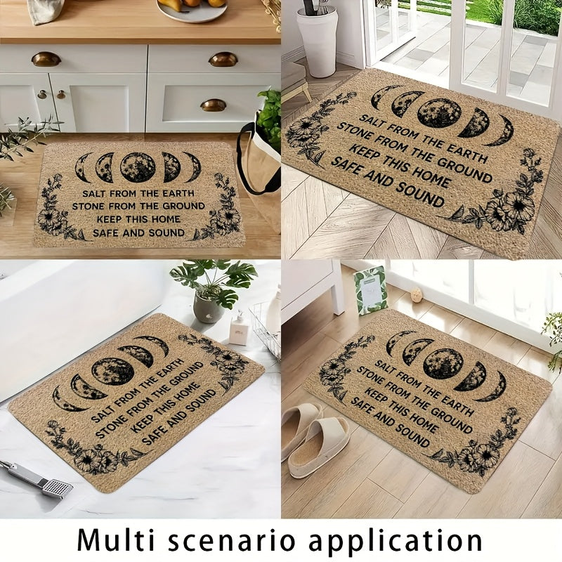 Halloween Witch Doormat Non-Slip Polyester Indoor Outdoor Floor Mat - Spooky Funny Witch Print for Front Door Entryway Porch, Halloween Home Decoration & Gift Idea