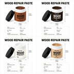 Wood Touch-Up Repair Paste with Brush – 4 Colors White, Light, Medium & Dark Brown for Scratches, Chips, Dents & Faded Wood on Floors, Cabinets, Doors, Tables & Chairs