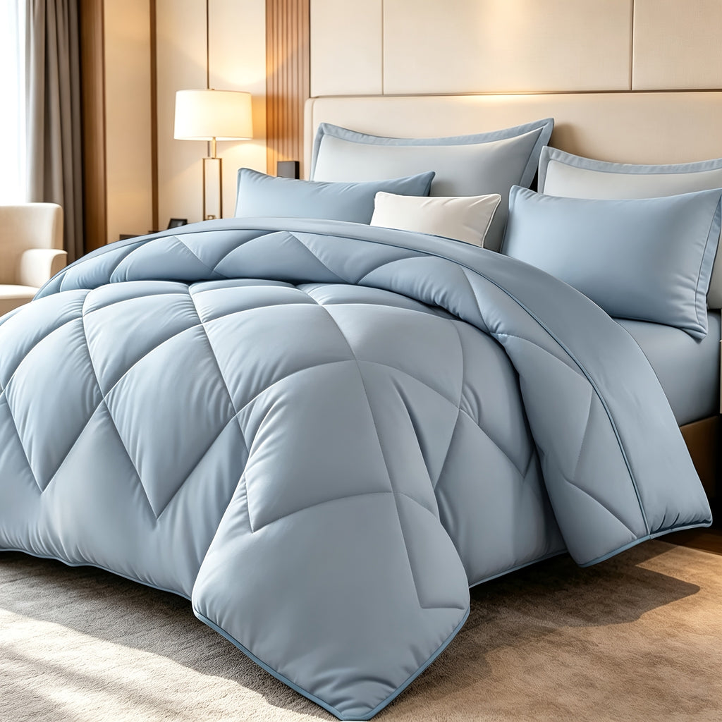 Diamond Pattern Quilt Bedding Set with Pillowcases 2/3 Piece – Soft Breathable Lightweight Comforter Twin Queen King 30+ Colors