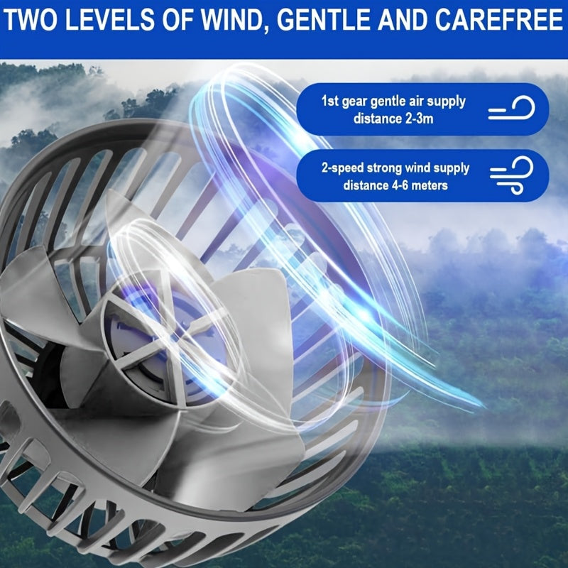 Three-Head USB Desk Fan – 360° Rotating, Digital Display, 3 Speed Quiet Fan | Plug & Play for Car, Office, Home & Outdoor | Black