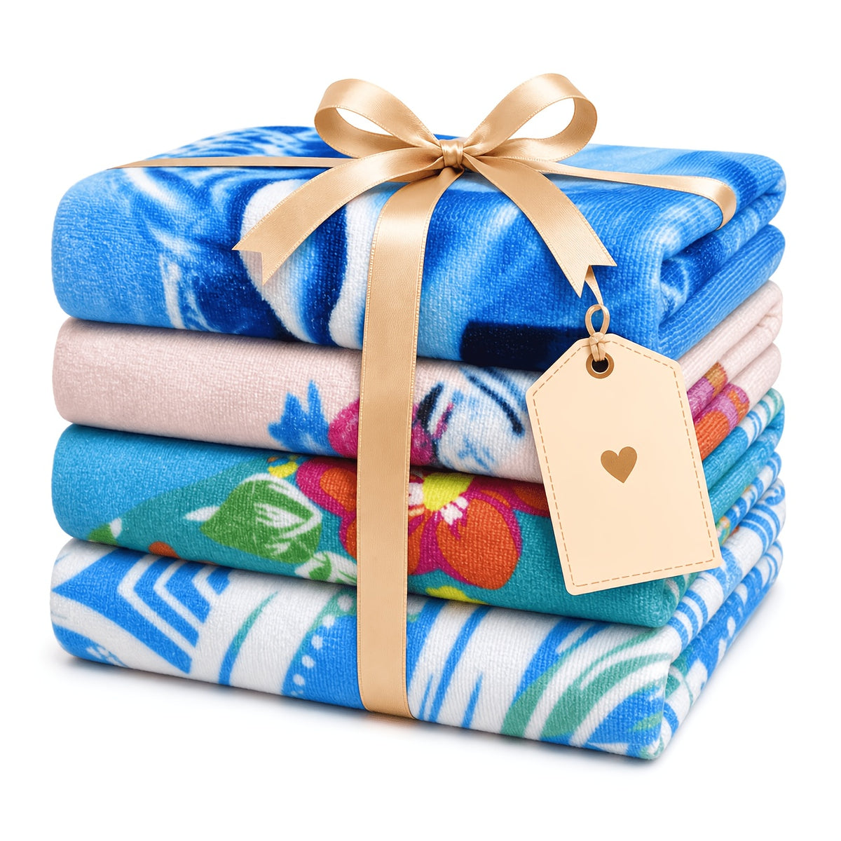 Oversized Striped Beach Towels 2 or 4pcs – Ultra-Soft Quick-Dry Sand-Free Vacation Design | Multiple Colors | Great for Beach, Swim, Travel, Yoga, Camping & Bath
