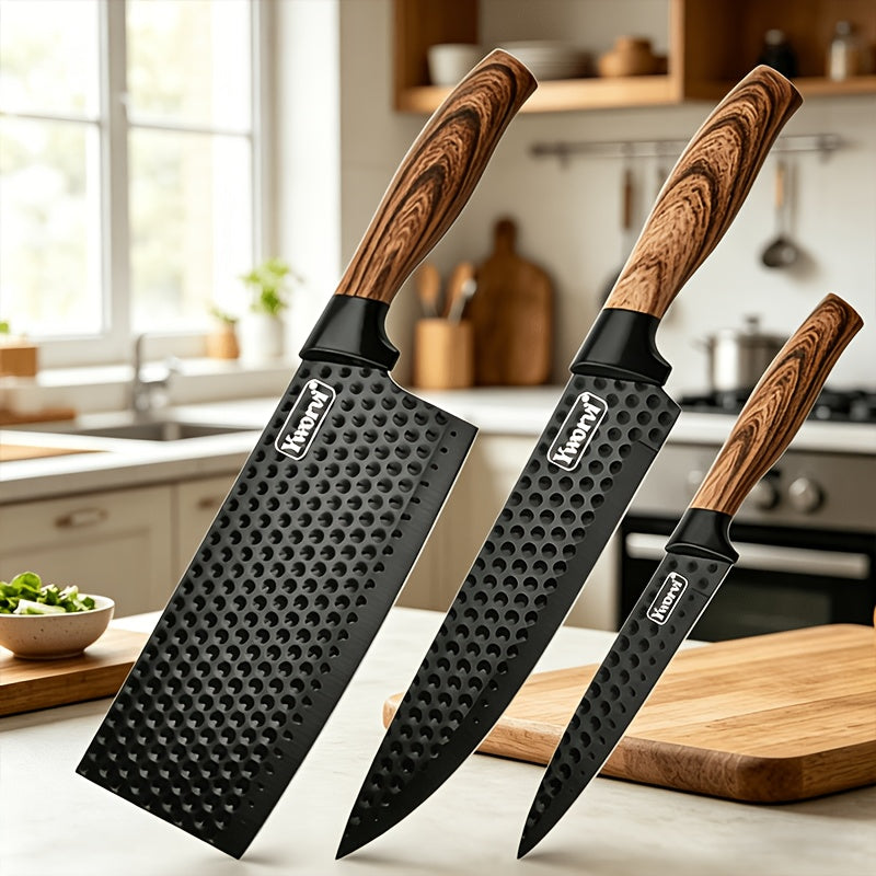 Professional Kitchen Knife Set Ultra-Sharp Stainless Steel with Knife Block & Gift Box – Chef’s Knife, Peeling Knife, Utility Knife & Scissors, Ergonomic Kitchen Gift for Family