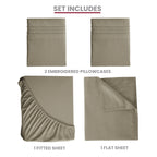 Brushed Microfiber Bed Sheet Set 6 Piece with Embroidered Pillowcases - Hotel Luxury Deep Pocket 16 Inch, Soft Breathable All Season, 24 Colors, Twin Twin XL Full Queen King Cal King