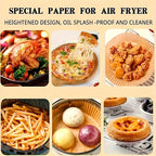 Air Fryer Liners 300pcs Round 7.9-Inch Unbleached Parchment Paper – Oil-Resistant Nonstick Baking Paper for Air Fryer, Oven, Grilling & Microwave