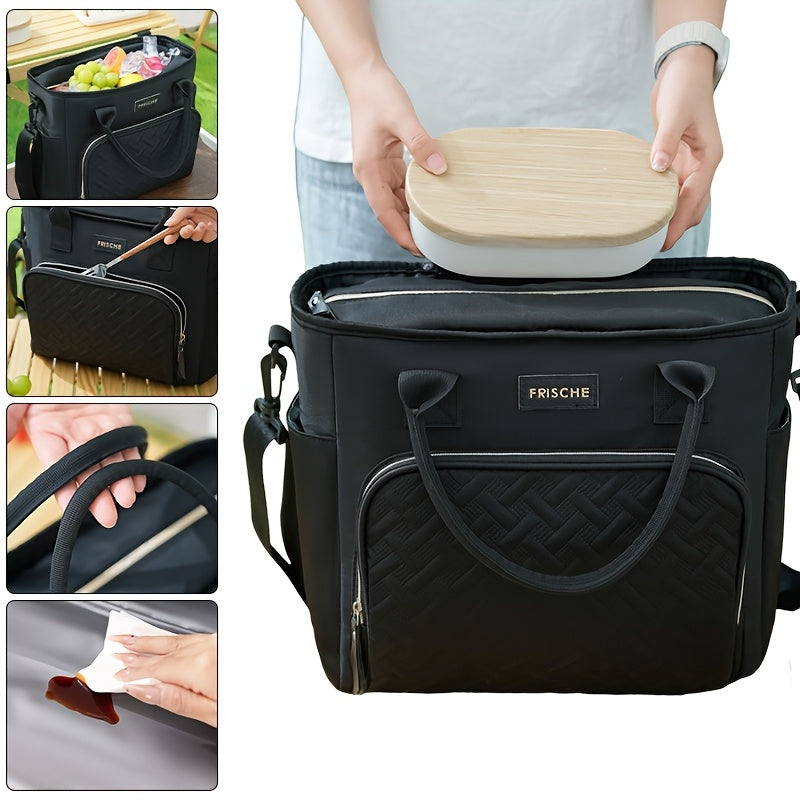 Extra Large 11L Insulated Lunch Bag & Beach Cooler Tote – Portable Thermal Food Carrier with Adjustable Shoulder Strap, Keeps Meals Hot or Cold, for Outdoor, Work, Beach & Picnic, 4 Colors