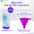 Refillable Bottle for Swiffer PowerMop 26 oz – Reusable Leak-Proof HDPE Mop Bottle with 5 Gaskets & Folding Funnel, Compatible with Power Mop, Eco-Friendly Floor Cleaning Solution